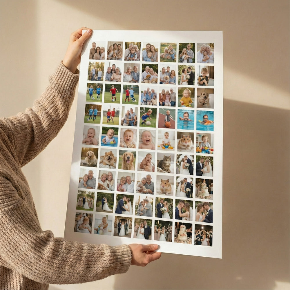 20x30 inch photo collage poster with 77 pictures