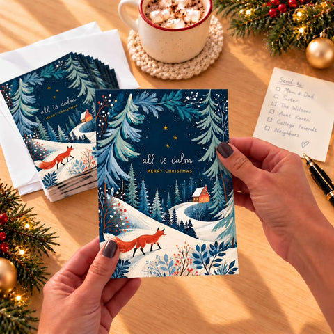 Calm Winter Fox Cards