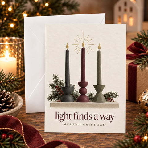 Light Finds a Way Christmas Candle Card
