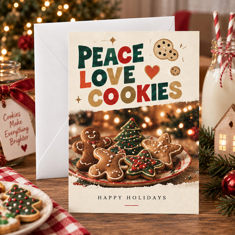 Peace Love Cookies Holiday Card