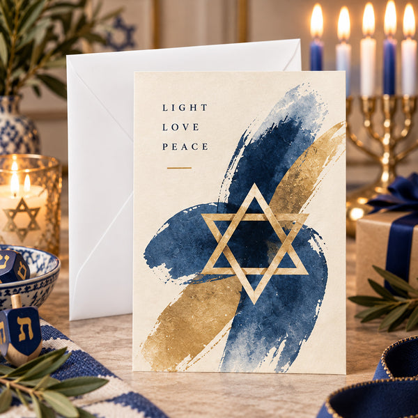 Light Love Peace Hanukkah Card
