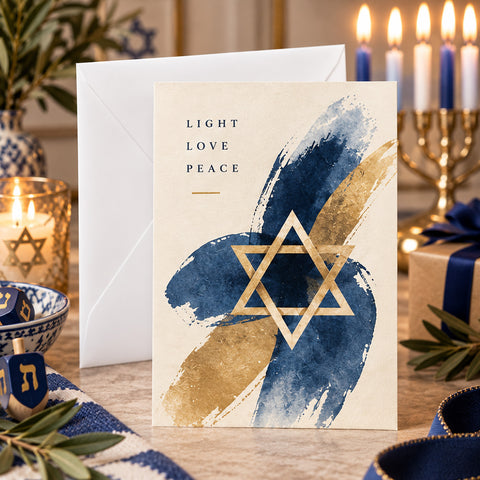 Light Love Peace Hanukkah Card