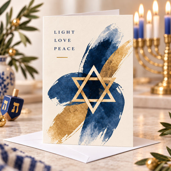 Light Love Peace Hanukkah Cards