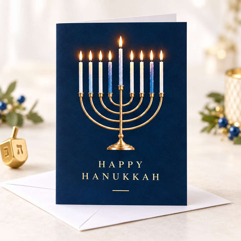 Happy Hanukkah Menorah Cards