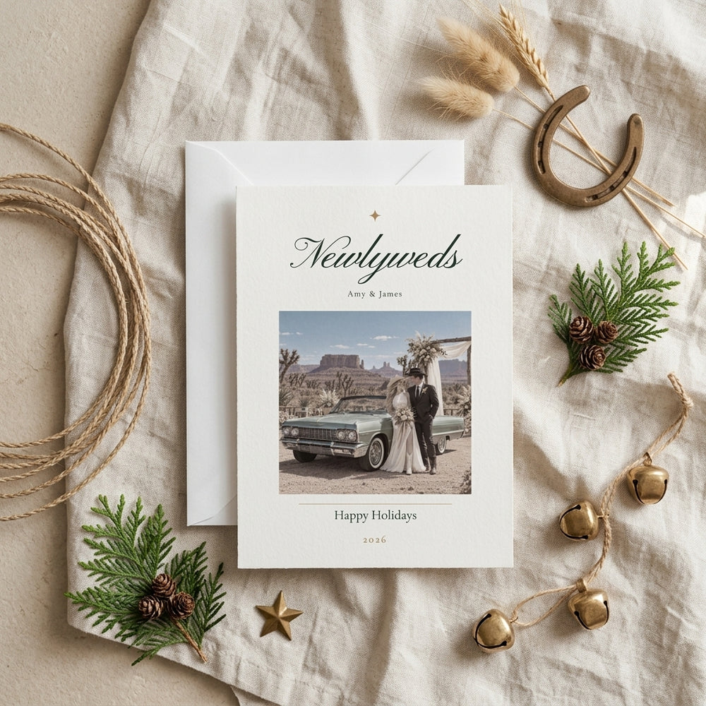 Newlywed Custom Holiday Photo Cards