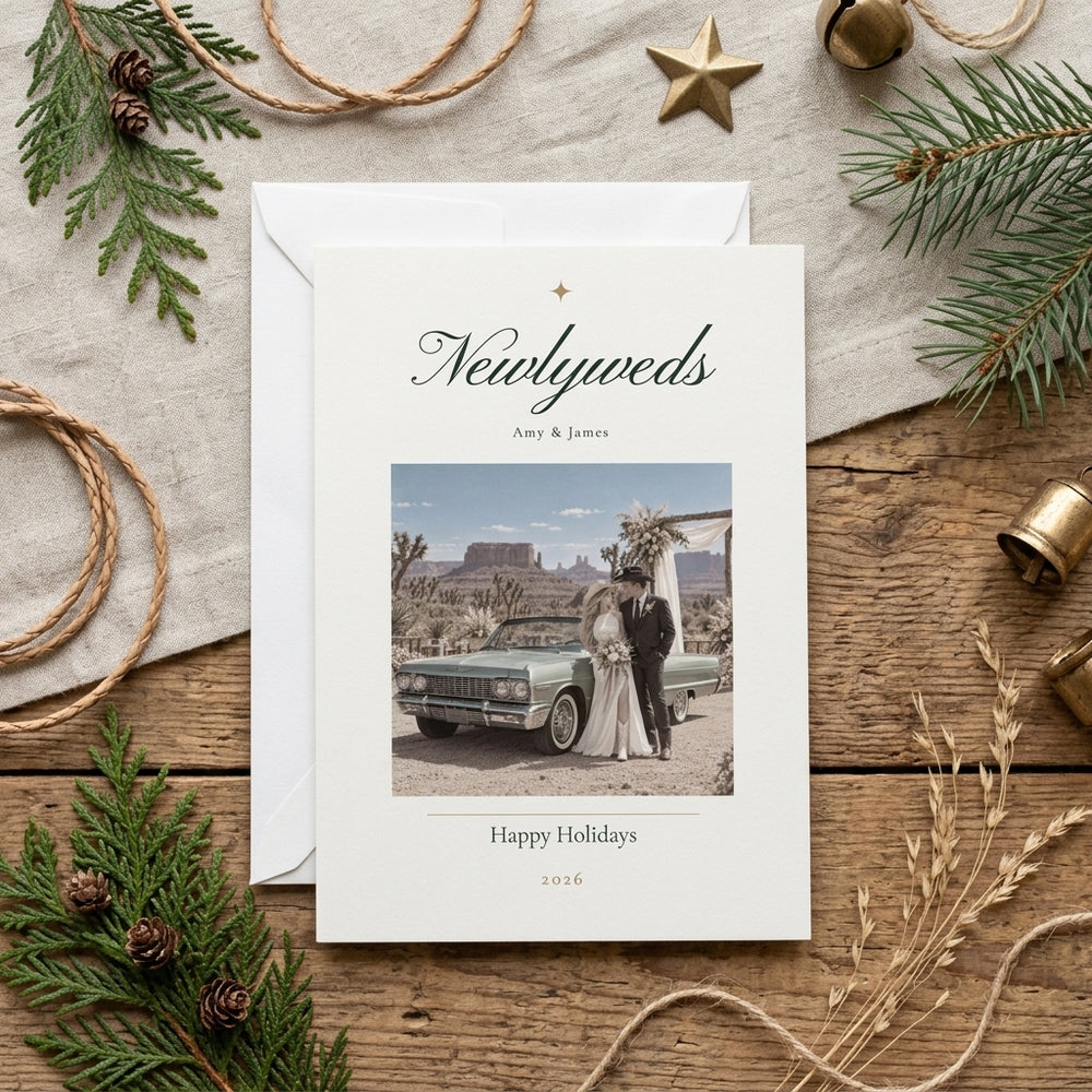 Newlywed Custom Holiday Photo Cards