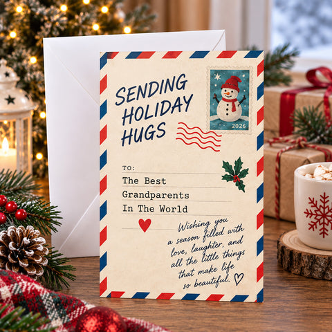 Holiday Hugs for Grandparents Card