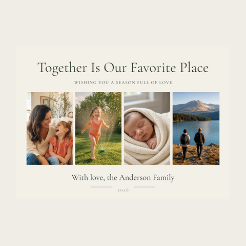 Gathered Moments personalized 4-photo 5×7 holiday card