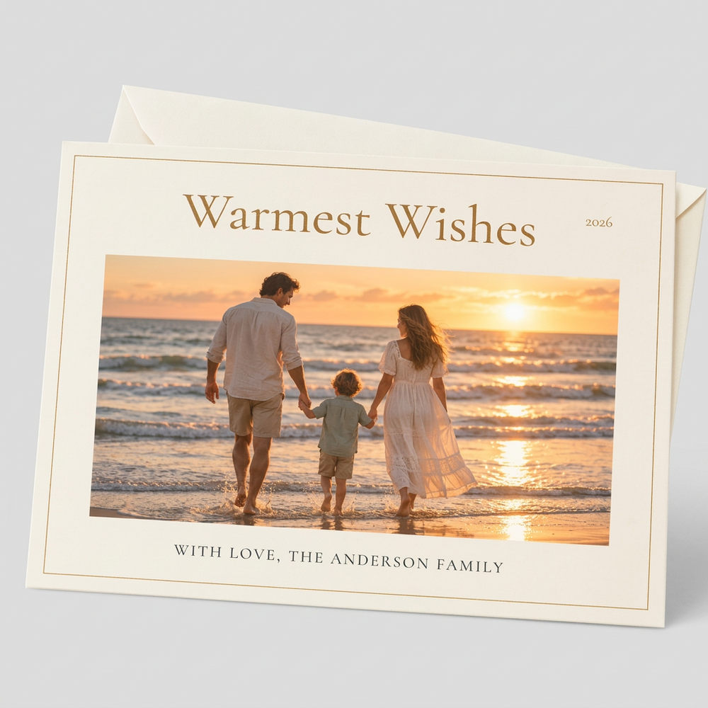 Warmest Wishes Custom Holiday Photo Cards