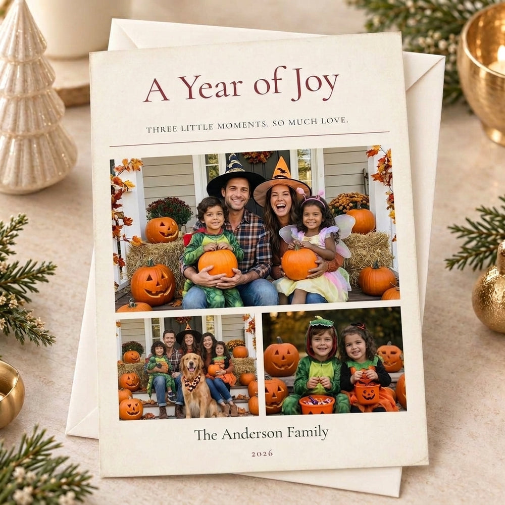 Joyful Chapters 3-Photo Holiday Cards